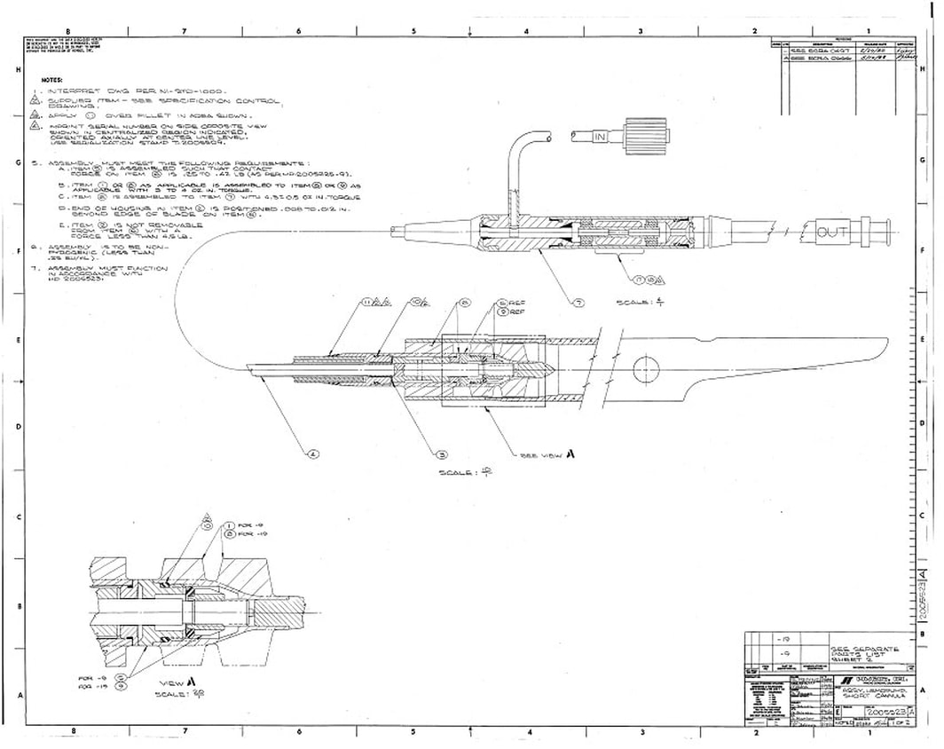 Engineering Drawing of the Hemopump - Drawing 2005223