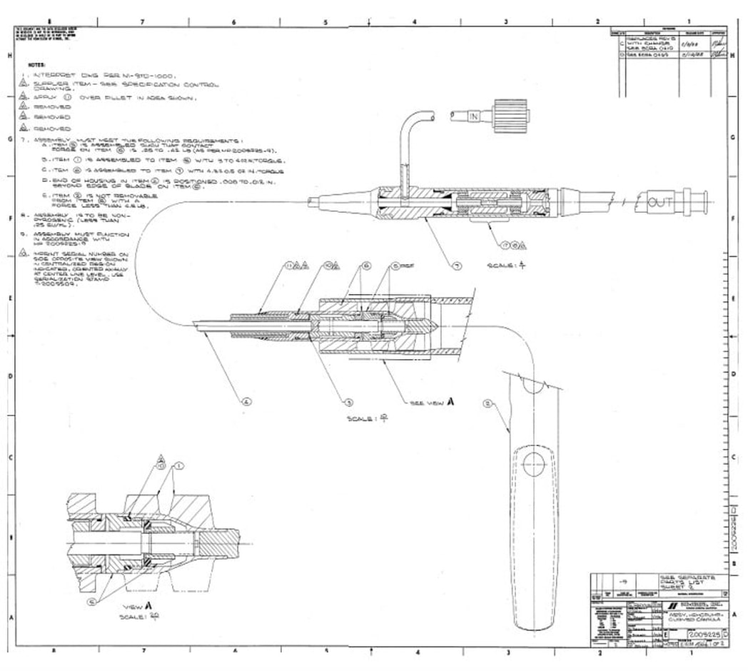 Engineering Drawing of the Hemopump - Drawing 200525