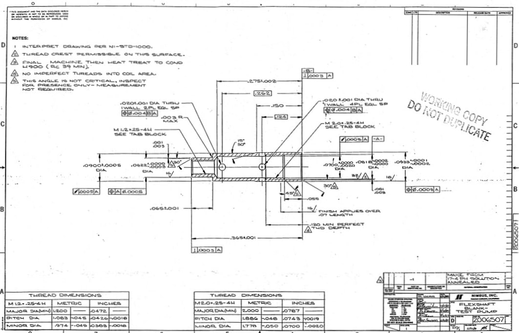 Engineering Drawing of the Hemopump - Drawing 2006507