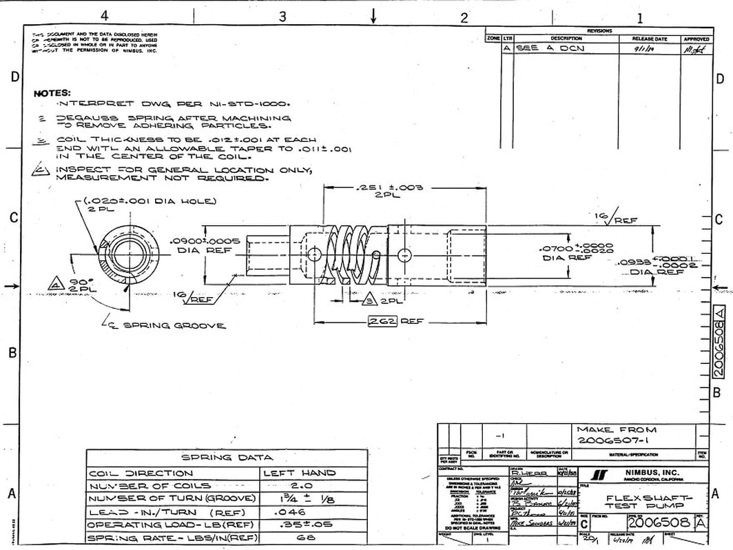 Engineering Drawing of the Hemopump - Drawing 2006508
