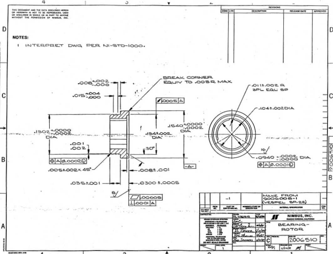 Engineering Drawing of the Hemopump - Drawing 2006510