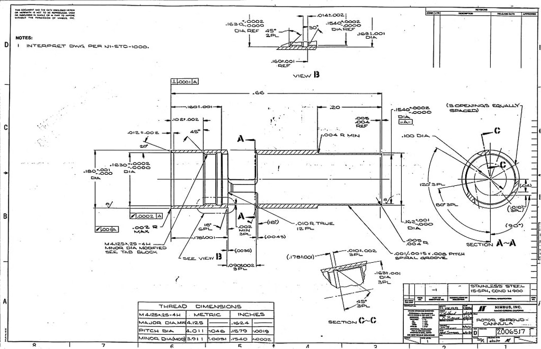 Engineering Drawing of the Hemopump - Drawing 2006517